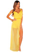 Sexy Lemonade Faux Wrap Maxi Tulle Romper